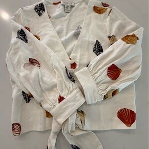 Rachel Zoe Cream Blouse with Colorful Shells